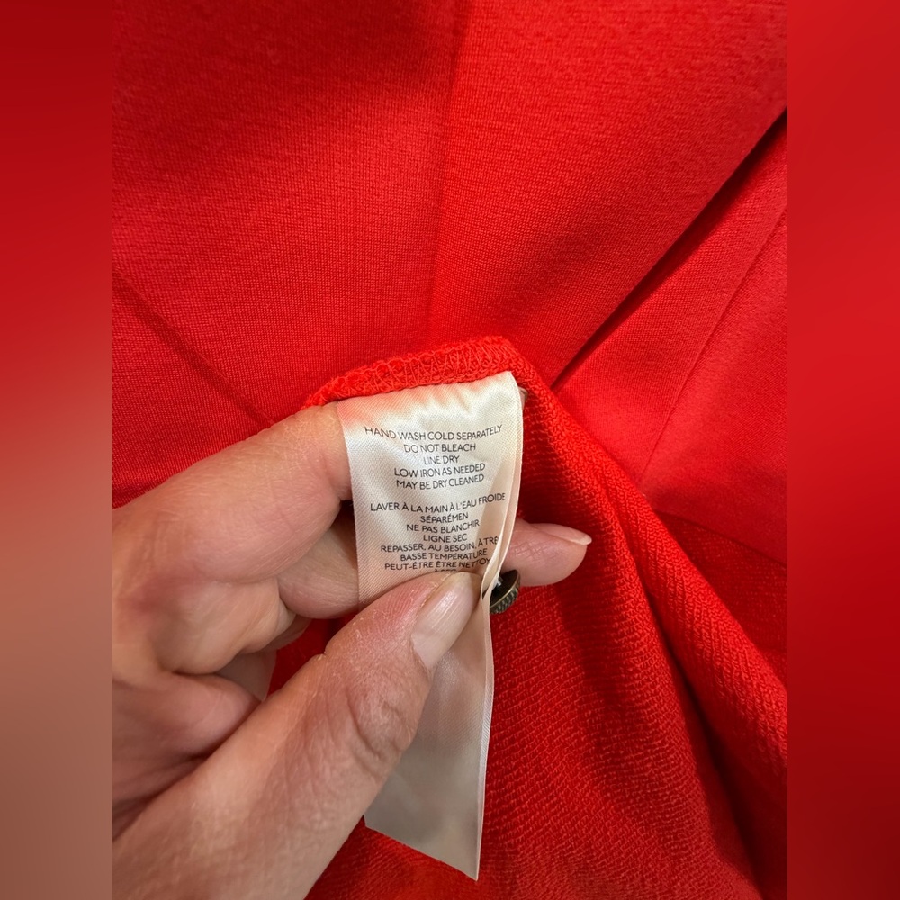 Anthropologie Maeve Square Neck Red Midi Dress Sz 12 - Picture 11 of 16